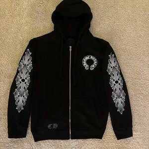 Black Chrome Hearts Zip Up